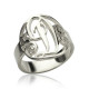 Personalised Rings Monogram Initial Sterling Silver