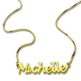 HandWriting Name Necklace 18ct Gold Plate