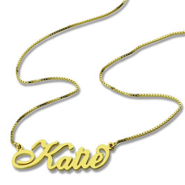 Personalised Necklace Nameplate Carrie in 18ct Gold Plated