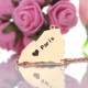 South Carolina State Shaped Necklaces With Heart  Name Rose Gold