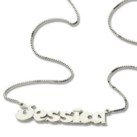 Kids Comic Name Necklace Sterling Silver