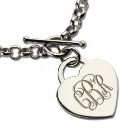 Personalised Monogram Charm Bracelet For Her Silver