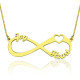 Heart Infinity Necklace 1-3 Names 18ct Gold Plated