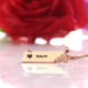 Custom Tennessee State Shaped Necklaces With Heart  Name Rose Gold
