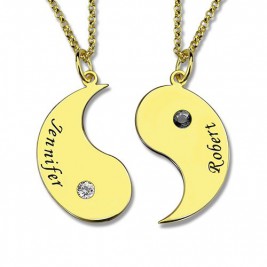 Yin Yang Necklaces Set for Couples or Friend 18ct Gold Plated