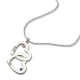 Double Heart Necklace with Name  Birthstones Sterling Silver