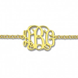 18ct Gold Plated Monogram Bracelet