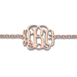 Rose Gold Plated Silver Monogram Bracelet