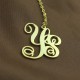 Personalised 18ct Gold Plated Vine Font 2 Initial Monogram Necklace