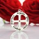 Family Circle Cross Name Necklace Silver