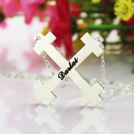 Silver Julian Cross Name Necklaces Troubadour Cross Jewellery