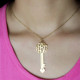 18ct Gold Plated Key Monogram Initial Necklace