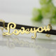 Personalised 18ct Gold Plated French Font I Love You Name Necklace