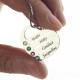 Personalised Mothers Heart Necklace Gift with Birthstone  Name