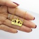 Princess Crown Charm Necklace with Birthstone  Name 18ct Gold Plated