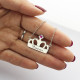 Crown Charm Neckalce with Birthstone  Name Sterling Silver