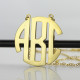 Solid Gold 18ct Initial Block Monogram Pendant Necklace