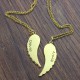 Matching Angel Wings Necklaces Set for Couple 18ct Gold plated