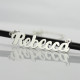 Personalised 18ct White Gold Plated Puff Font Name Necklace