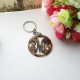 Personalised Acrylic Tortoise Shell Circle Monogram Keychain