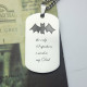 Man's Dog Tag Bat Name Necklace