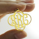 Personalised Cut Out Clover Monogram Necklace 18ct Gold Plated