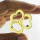 Birthstone Triple Heart Necklace Engraved Name in 18ct Gold Plated