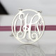 Circle 18ct Solid White Gold Initial Monogram Name Necklace