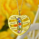 Mothers Necklace With Children Names  Birthstones 18ct Gold Plated