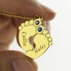 Birthstone Baby Feet Charm Pendant 18ct Gold Plated