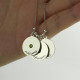 Mother's Disc and Birthstone Charm Necklace