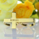 Engraved Name Two finger Cross Ring 18ct Gold Plated