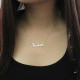 Solid 18ct White Gold Plated Karen Style Name Necklace