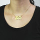 Moms Necklace With Children Birthstone In 18ct Gold Plated