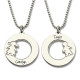 Circle Necklace With Engraved Children Name Charms Sterling Silver