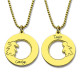 Circle Necklace Engraved Children Name Charms 18ct Gold Plated Silver925