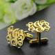 Monogrammed Cuff links Cut Out Initials 18ct Gold Plated