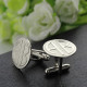 Cufflinks for Men Block Monogrammed Sterling Silver