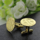 Cufflinks for Men with Block Monogram 18ct Gold Plated