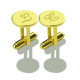 Custom Script Initial Cufflinks for Men 18ct Gold Plated