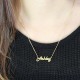 Retro Stylish Name Necklace 18ct Gold Plated