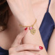 Engravable Birthstone Bracelet with Heart  Name Charm 18ct Gold Plate