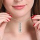 Roman Numeral Vertical Necklace With Birthstones Sterling Silver