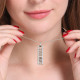 Roman Numeral Vertical Necklace With Birthstones Sterling Silver