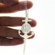 Sterling Silver Anchor Monogram Initial Necklace