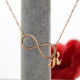 Rose Gold Plated Infinity Initial Necklace