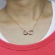 18ct Rose Gold Plated Engraved Infinity Necklace