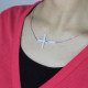 Engraved Silver Latin Cross Name Necklace 1.6"