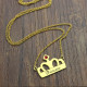 Princess Crown Charm Necklace with Birthstone  Name 18ct Gold Plated