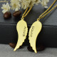 Matching Angel Wings Necklaces Set for Couple 18ct Gold plated